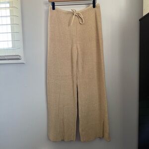 En El Mar Large Lenny Knit Pants Neutral Chunky Knit Cotton